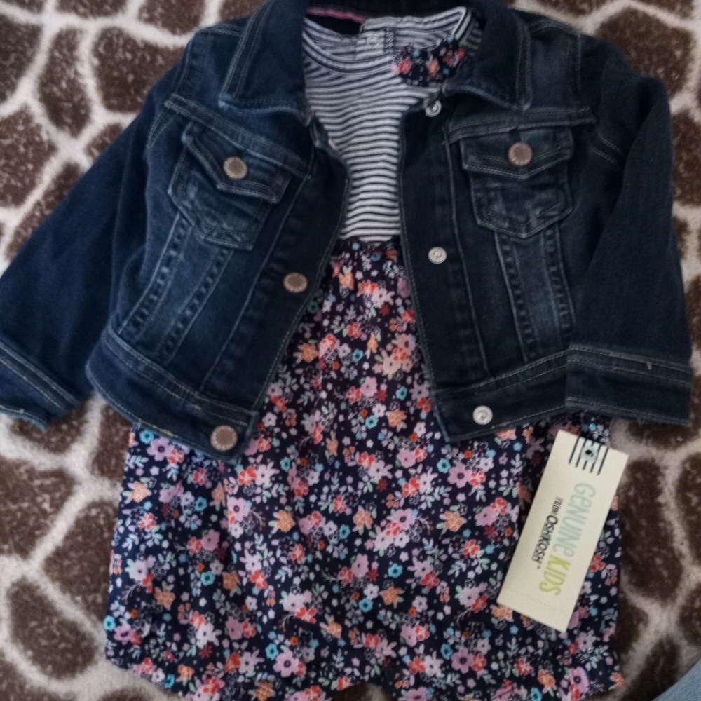 SOLD NWT denim jacket w/ NWOT Romper